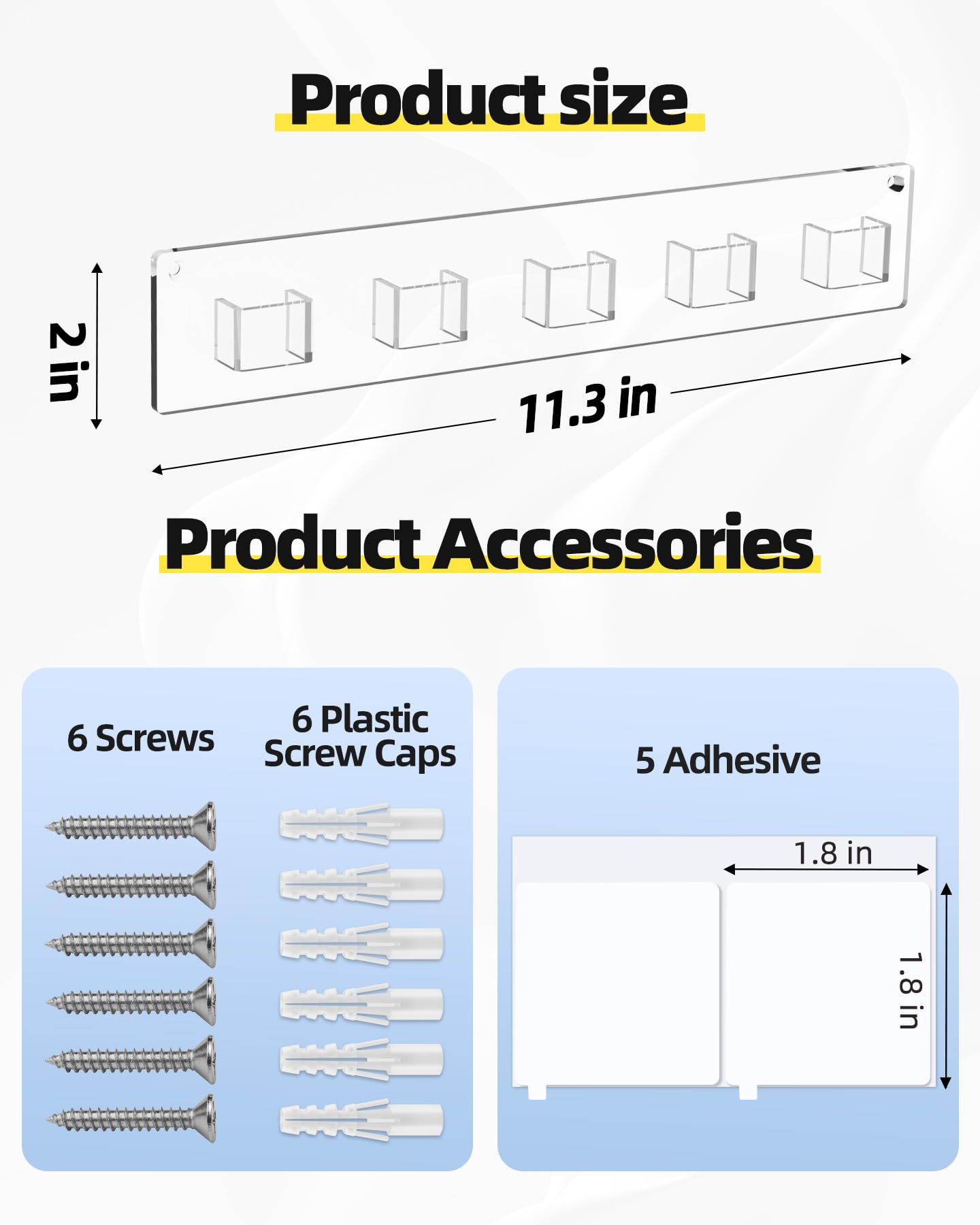 MaxGear Sunglasses Organizer Wall, Acrylic Sunglass Holder Clear Sunglasses Display Rack for Multiple Glasses, Eyeglass Holder for Office & Home Decor, Unique Gifts for Husband, Women & Girls, 3 Pack