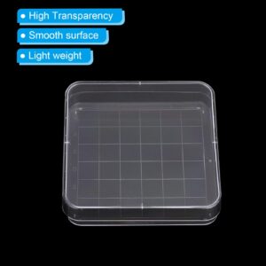 PATIKIL 100mm Plastic Petri Dishes with Cover, 10 Pcs Grid Squares Petri Plates Tissue Culture Plate for Lab Science Experiment, Clear