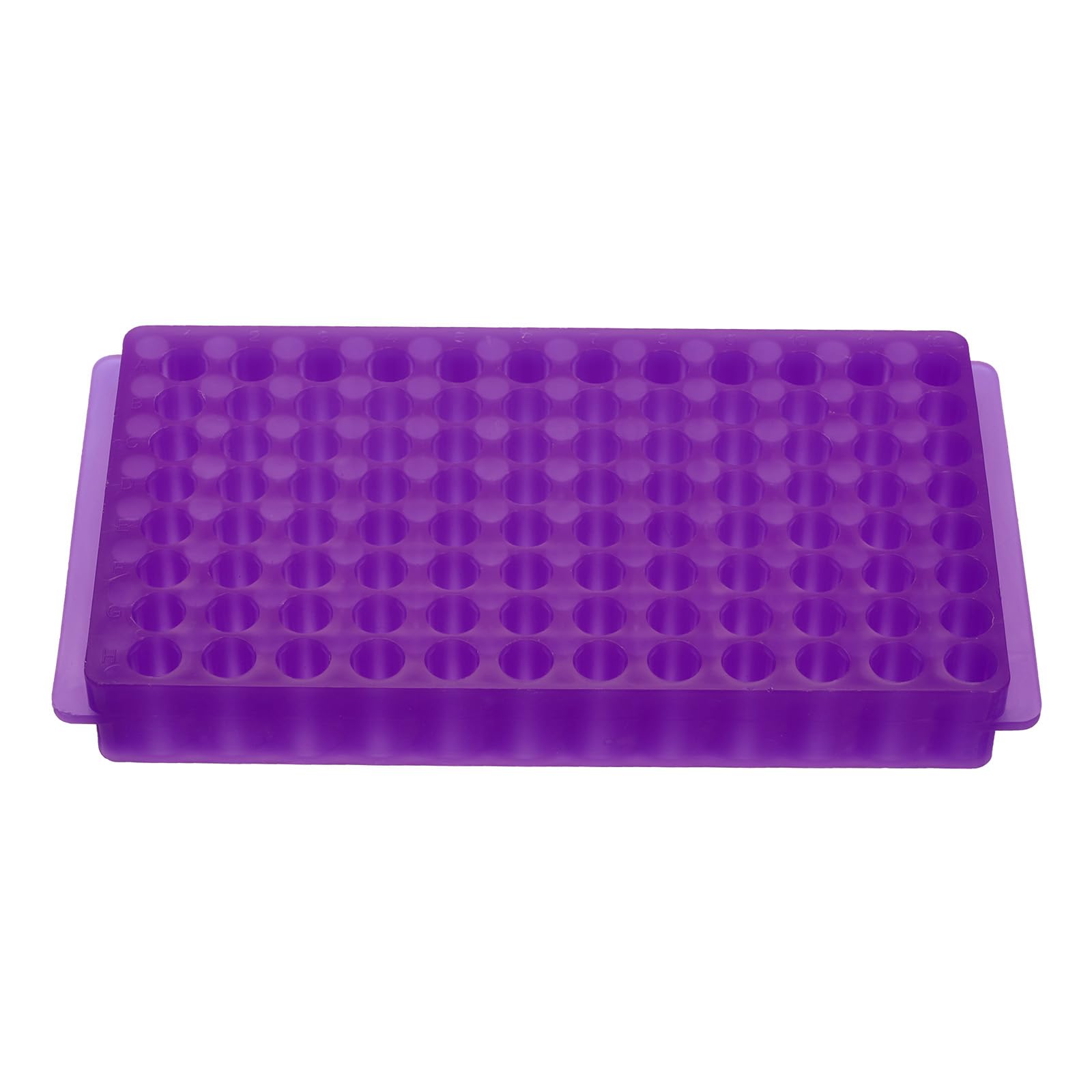 PATIKIL 96 Wells Tube Rack, 1 Pcs Vial Rack Double Panel Centrifuge Tube Holder for Microcentrifuge Tubes 0.2/0.5/1.5/2ml, Purple