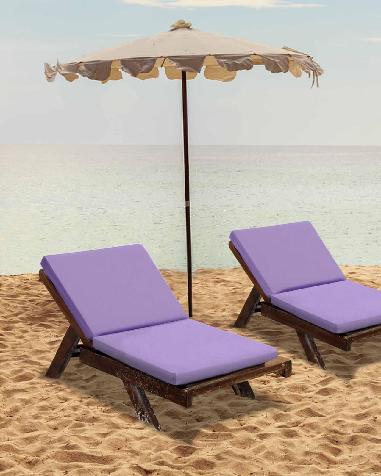 Hokiten Purple Outdoor Cushion Chair Cover Set of 2 - Waterproof Couch Seat Covers, Modern Pure Lavender Purple Patio Furniture Protector Cushions Slipcovers for Sofa/Garden/RV, 20"x18"x4"