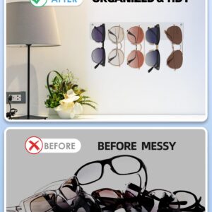 MaxGear Sunglasses Organizer Wall, Acrylic Sunglass Holder Clear Sunglasses Display Rack for Multiple Glasses, Eyeglass Holder for Office & Home Decor, Unique Gifts for Husband, Women & Girls, 3 Pack