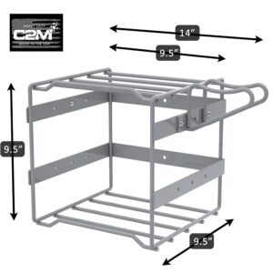 C2M Lawn Power Tool Organizer Wall Mount Rack Hanger for Leaf Blower and Weed Eater - Grey