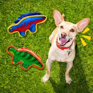 Tater's Dino Pals -Dog Chew Toys for Aggressive Chewers, Indestructible Dog Toys for Aggressive Chewers, Tough Dog Toys for Large Dogs, Squeaky Dog Toys, Strong Dog Toys, Super Chewer - Large - Green