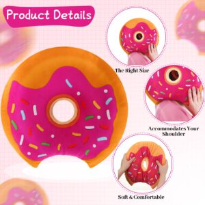 GlikCeil 1 Pack Donut Piercing Pillow for Ear Pain 12.6 Inch Ear Pillow for Side Sleeping Pink Donut Pillow for Ear with Sprinkles Doughnut Stuffed Cushion with Hole for Side Sleeper Chair Party Decor