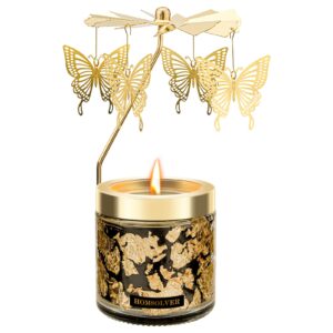 homsolver butterfly candle gifts, unique gifts for women, friend, sister, wife, girlfriend, anniversary, christmas and thanksgiving rotatable scented candles gifts for her