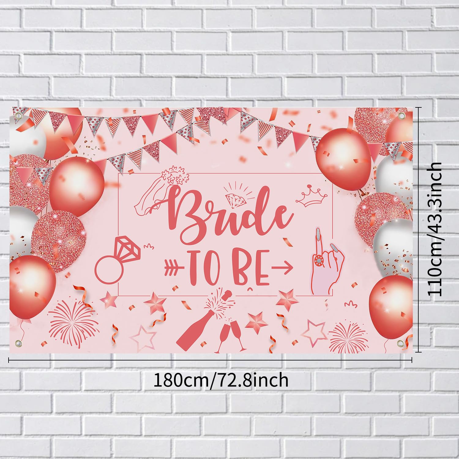 Bachelorette Party Backdrop,Bride to Be Backdrop Banner Sign Poster,Large Fabric Rose Gold Bride to Be Sign Photo Backdrop Background for Bachelorette Party Decoration (Rose Gold)