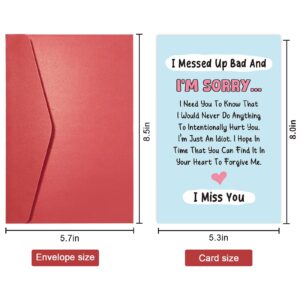 Funny Poem Apology Card for Him Her, I Messed Up Card for Man Woman, Forgive Me Card for Friends Family, Miss You Card, I Messed Up Bad And I'm Sorry