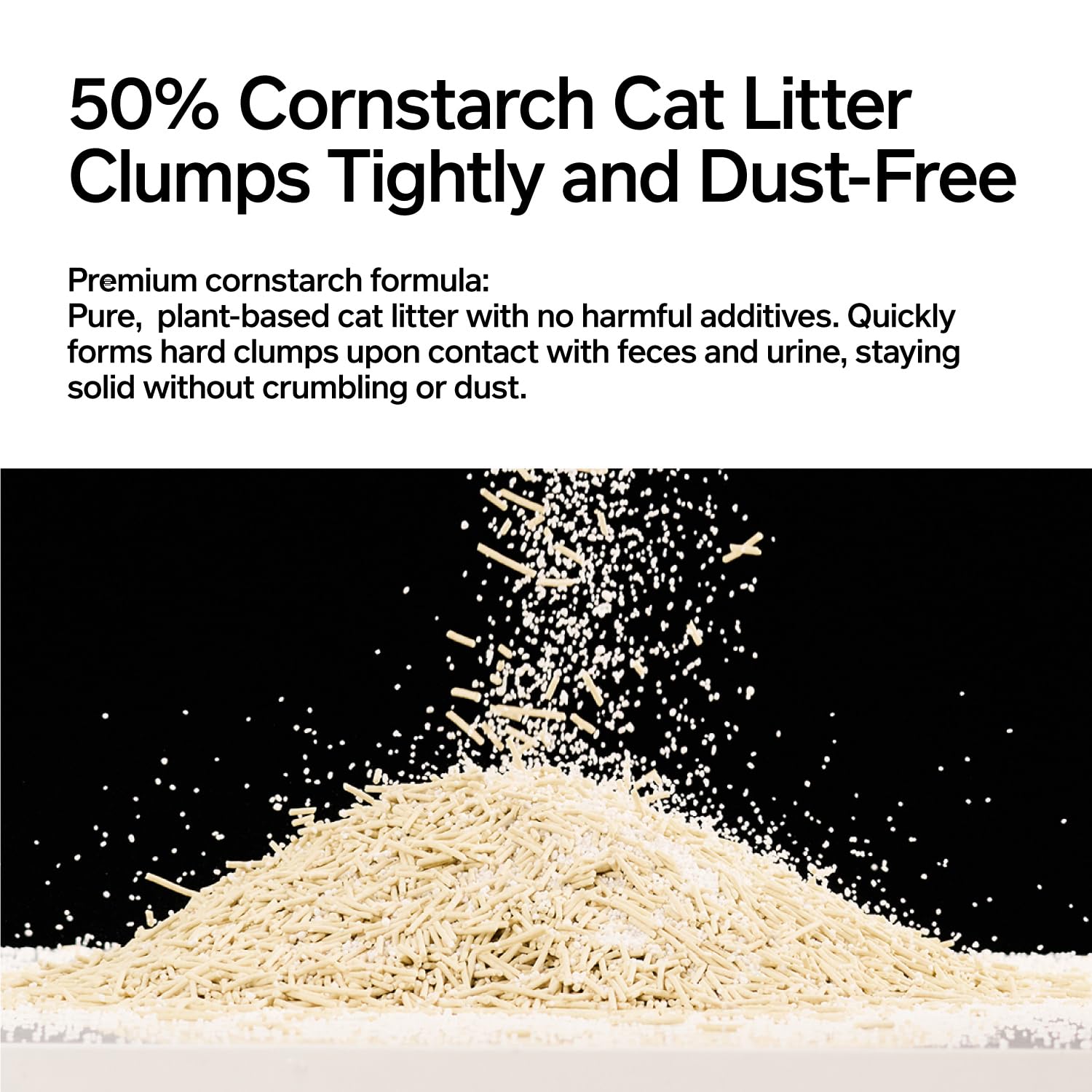 pidan Cornstarch Cat Litter with Tofu Litter,Clumping,No Dust,Natural Litter Ultra Absorbent and Fast Drying,Non-Stick 5.3lb/Bag (1 Bag)