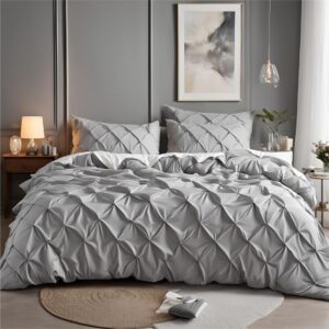 epinch_pinch pleated duvet cover set 1200tc 100% cotton luxurious home 3piece 1pinch duvet cover 2pinch pillowcase zipper tie closure pack of 1