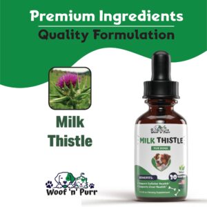 Milk Thistle for Dogs - Supports Liver and Kidney Health - Milk Thistle for Dogs Liver Support - Dog Milk Thistle - Dog Liver Support - Dog Liver Supplement - Milk Thistle Supplement for Dogs - 1 oz