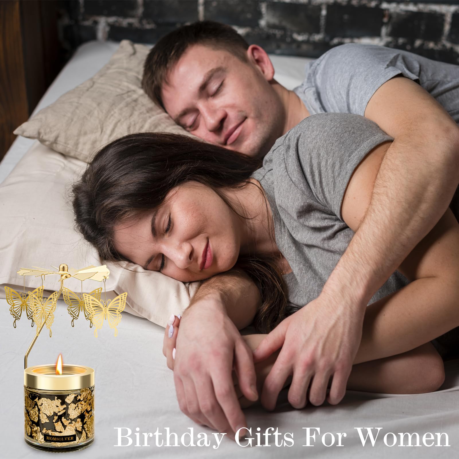 Homsolver Butterfly Candle Gifts, Unique Gifts For Women, Friend, Sister, Wife, Girlfriend, Anniversary, Christmas And Thanksgiving Rotatable Scented Candles Gifts For Her