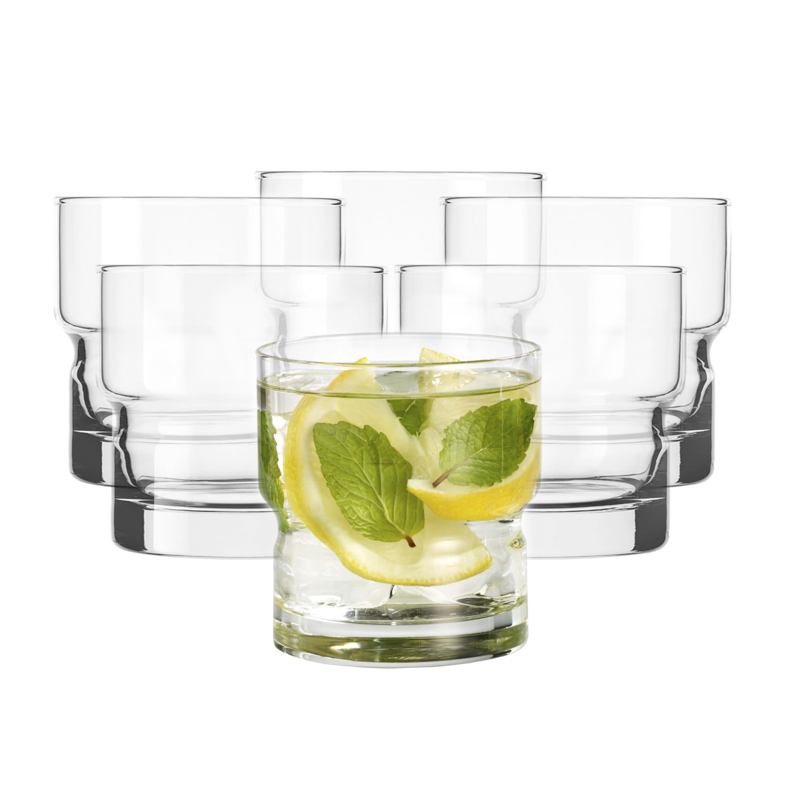 Libbey Newton Stackable Double Old Fashioned Glass, 12 ounce, Set of 6