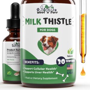 milk thistle for dogs - supports liver and kidney health - milk thistle for dogs liver support - dog milk thistle - dog liver support - dog liver supplement - milk thistle supplement for dogs - 1 oz