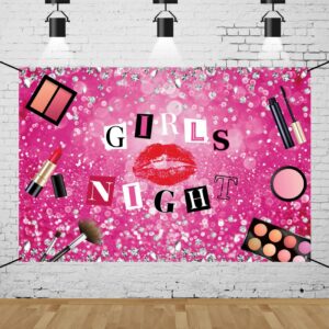 csfoto polyester 6x3.6ft girls night banner ladies girl pink glitter background banner bridal shower night bachelorette party decoration banner photography booth props