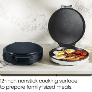 Chefman Everything Maker & Pizza Oven – 1440W Countertop Electric Pizza Maker with 12” Nonstick Cooking Plates, Make Pizza, Quesadillas, Omelettes and More, with Indicator Lights and Vertical Storage