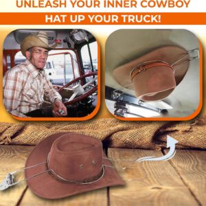 Cowboy Hat Holder for Truck - Hat Holder Rack Pickup Truck for Car, Closet, Cabinets -Cowboy Hat Hanger Keeps Original Shape of Hat, Cowboy Hat Rack Wall Mount, Adjustable to Install (18 inches)