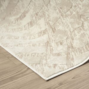 Abani Terra Cream Area Rug for Living Room, Bedroom - Rustic Modern Pattern - 2' x 3' - Durable & Easy to Clean