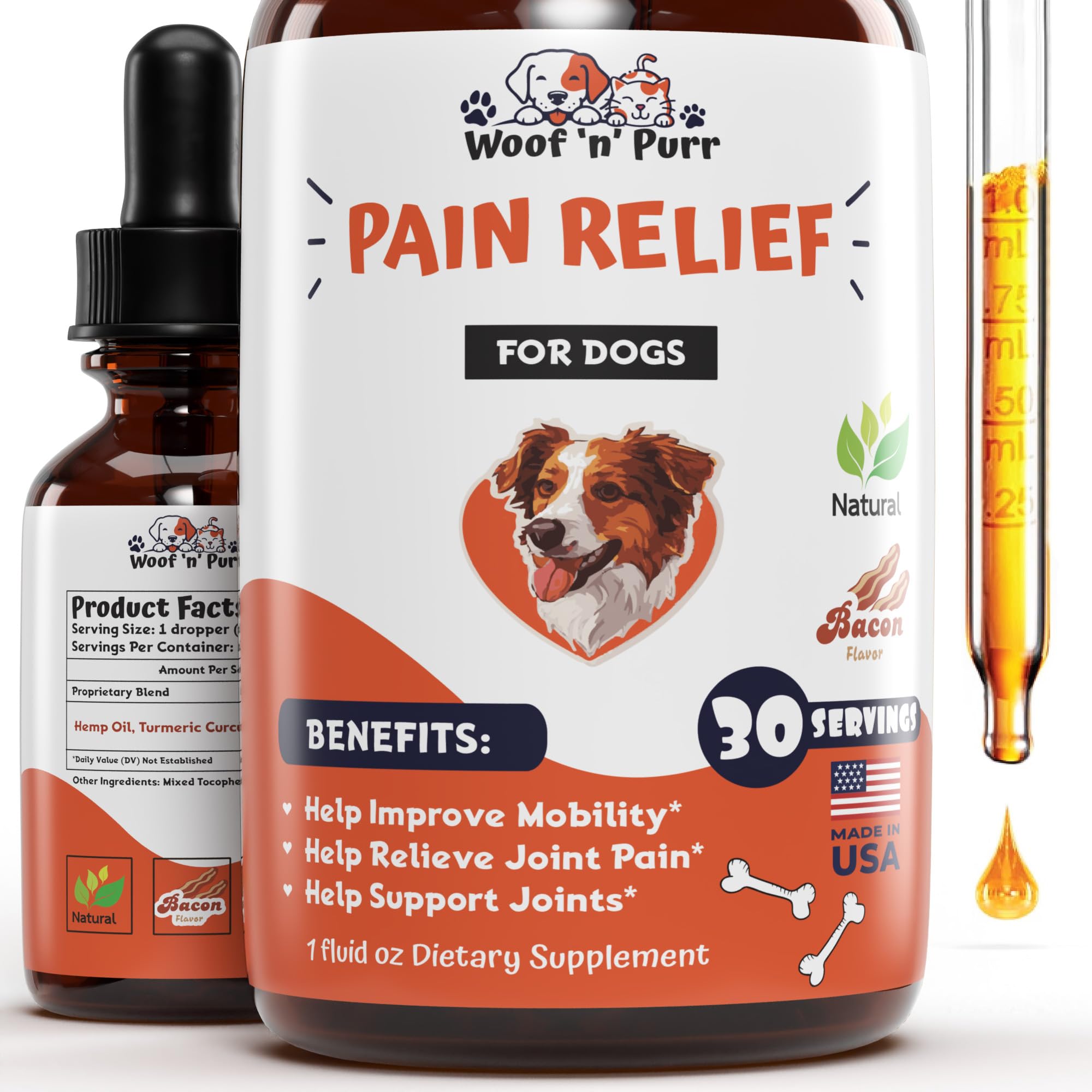 Natural Pain Relief for Dogs - Dog Pain Relief - May Help with Joint, Hip, Heart Health & Much More - Pain Relief for Dogs for Older Dogs - Dog Supplements & Vitamins - Dog Joint Pain Relief - 1 fl oz