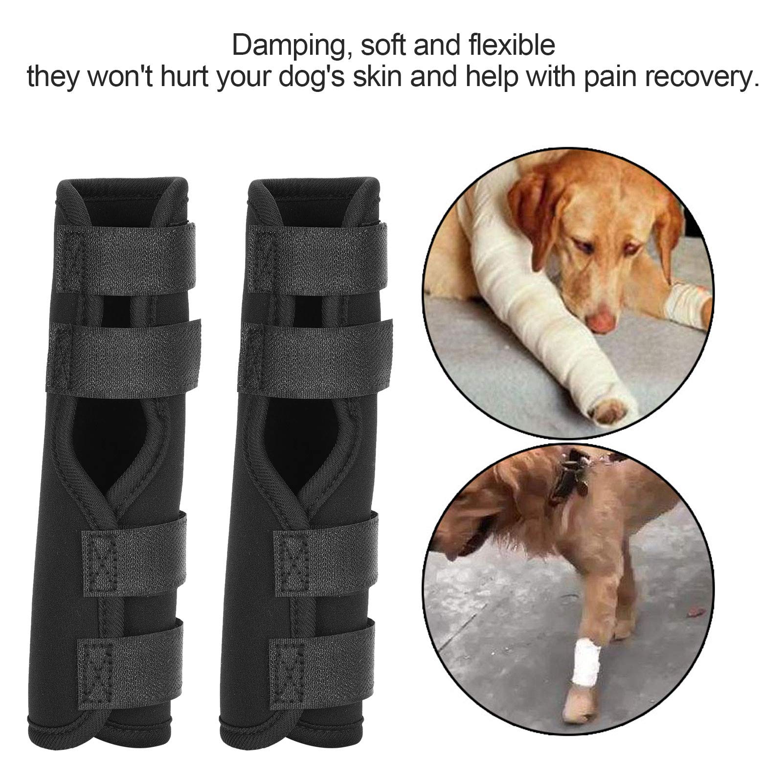 NOENNULL Dog Canine Leg Compression Brace Wrap Sleeve, Wounds, Braces, Heals, and Prevents Injuries and Sprains, Helps with Loss of Stability Caused by Arthritis (M)