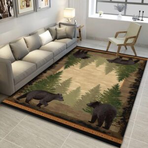 bear rug pine cone area rug native american rug rustic rugs for living room bear rugs for living room deer skin rugs for cabin rustic cabin lodge rugs carpet room decor 3x5 4x6 5x8 5,2x9 full size14