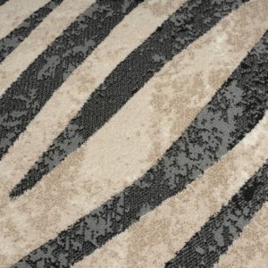 Abani Terra Area Rug for Living Room, Bedroom - Zebra Pattern - Black Cream - 8' x 10' - Durable & Easy to Clean