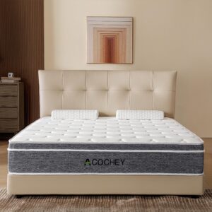 acochey full mattress in a box,10 inch full mattresses,gel memory foam medium firm grey hyrid mattress,quality comfort and adaptive support breathable cooling full mattress,certipur-us.