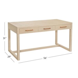 Bassett Mirror Company Magarao Desk in Beige Raffia Wrapped Wood