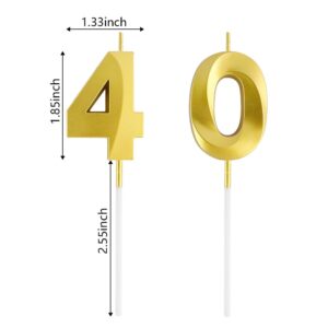 40th Birthday Decorations for Men, Gold 40th Birthday Candles, 40th Birthday Gifts Women Men 40 Year Old Happy 40th Birthday Decorations Cake Topper Number 40 Candle Cake Sparkler 40th Birthday Decor