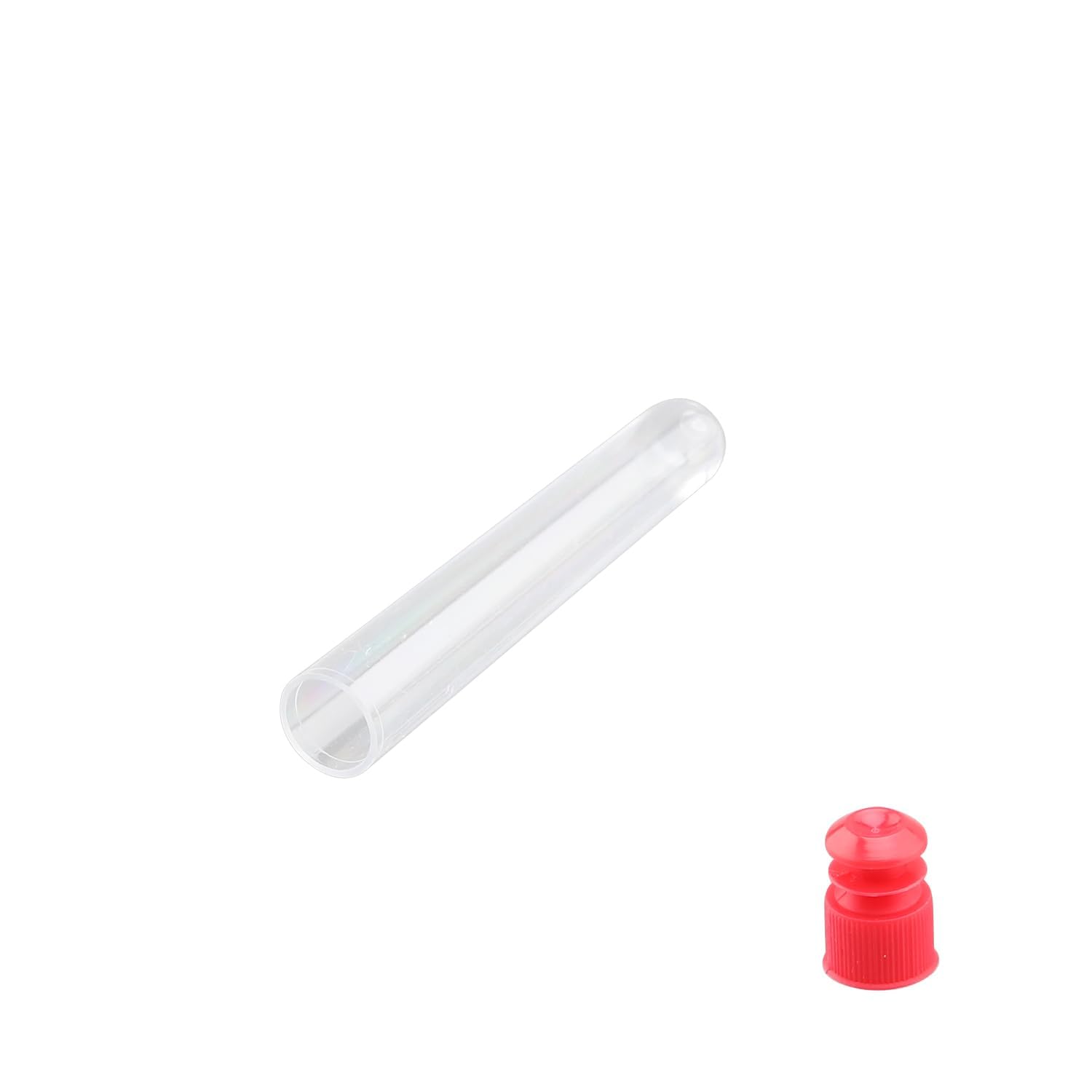 CTFRQC 10 Pcs Test Tubes, Clear Plastic Test Tubes with Caps for Scientific Experiments, Candy Beads Sample Storage, Kids Party Supplies, Halloween, Christmas (15 x 100mm)