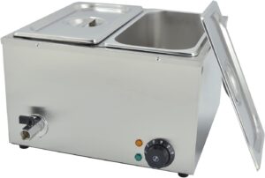 dulnice electric food warmer with temperature control - 1350w commercial stainless steel bain marie for catering and restaurants