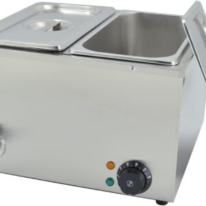 DULNICE Electric Food Warmer with Temperature Control - 1350W Commercial Stainless Steel Bain Marie for Catering and Restaurants