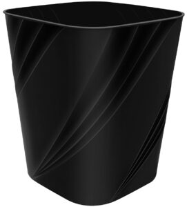 freetex 1.6 gallon small plastic trash can wastebasket recycling bin for bathroom, dorm, bedroom，home office, garbage container basket for bedroom, kids room (1, black)