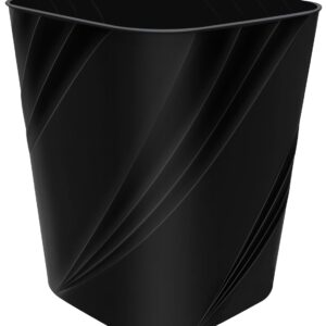 Freetex 1.6 Gallon Small Plastic Trash Can Wastebasket Recycling Bin for Bathroom, Dorm, Bedroom，Home Office, Garbage Container Basket for Bedroom, Kids Room (1, Black)