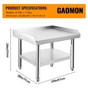 GAOMON Stainless Steel Equipment Grill Stand, 24 x 28 x 24 inch Grill Stand Table with Adjustable Storage Undershelf, Equipment Stand Grill Table, for Hotel, Home, Commercial Restaurant Kitchen