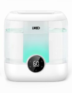 dreo 6l top fill humidifiers for bedroom, 60h runtime, 28 db quiet supersized cool mist humidifiers for large room, air humidifier for home, baby, plant, indoor, night light, ultrasonic