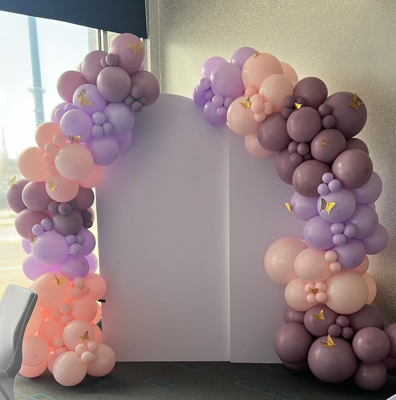 Pink and Purple Balloon Garland Arch Kit 148pcs Pastel Pink Purple Balloons for Bridal Baby Shower Wedding Birthday A Little Butterfly is on the Way Theme Party Decoration