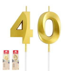 40th birthday decorations for men, gold 40th birthday candles, 40th birthday gifts women men 40 year old happy 40th birthday decorations cake topper number 40 candle cake sparkler 40th birthday decor