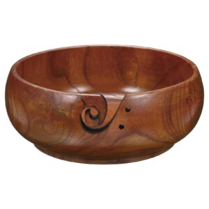 yokive wooden yarn bowls for crochet bamboo yarn knitting bowl for mother grandma women lover, 7.1" x 3"