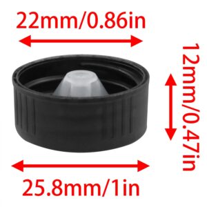 Dsjnf Phenolic Resin Covers for Daily Chemical Food and Cosmetic Bottles 24mm Black Polyester Seal Screw Caps 24PCS