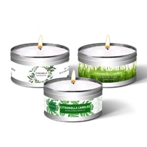 gadojuewo 3 pack 3.1oz citronella candles outdoor and indoor,49 hours soy wax candle in medium bucket for patio ledge garden yard beach