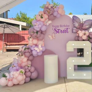 Pink and Purple Balloon Garland Arch Kit 148pcs Pastel Pink Purple Balloons for Bridal Baby Shower Wedding Birthday A Little Butterfly is on the Way Theme Party Decoration