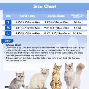 SAWMONG Cat Surgery Recovery Suit,Breathable Cat Onesie After Surgery Spay Surgical,E-Collar Alternative Non-Lick Pet Body Suit Blue M