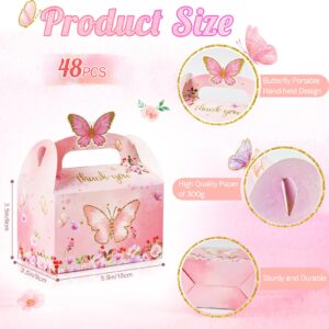 LWBDD Butterfly Party Gift Box Butterfly Flower Candy Box Paper Gift Decoration Box 24PC Pink and Purple Butterfly Box