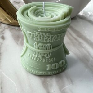 100 Dollar Bill/Money Candle, Natural Soy wax/Beeswax, Decorative Candle, Can be used as a Gift or home décor (No Fragrance)