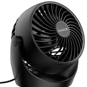 Gaiatop Air Circulator Fan, Portable Desk Fan Table Fan Dorm Fan, 5-Inch Small Fan 3 Speed with 360° Adjustable Tilt Energy-Saving Quiet Fan for Home, Office, Bedside, Bedroom, Bathroom