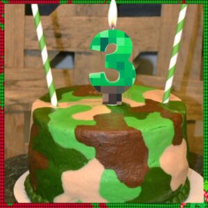 FUNCANDLE Dynamite Candles TNT Themed Birthday Candles,Green Number 7 Candles TNT Cake Toppers,Pixel Cake Candles for Boy Girl Birthday Graduation Anniversary Party Supplies Decoration