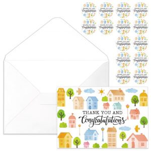 dunzoom 25 sets real estate cards 2024 new home congratulations cards thank you new house card with envelope and stickers closing gifts for home buyers real estate agent favors