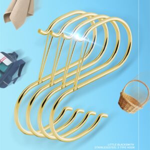 HCTESCO 4.96inch Gold Large S Hooks for Hanging Heavy Duty - Perfect for Plants, Closets, and More! (16)