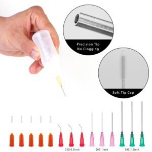 30ml Precision Tip Applicator Bottle, with Blunt Tip Needle and Cap, 18G 20G 25G Needle Tip Squeeze Bottle, Needle Nose Bottle, Glue Bottles with Fine Tip