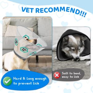 Supet Dog Cone for Dogs After Surgery, Soft Dog Cones for Large Medium Dogs, Comfortable Dog Cone Collar to Stop Licking, Adjustable Pet Recovery Collar for Small Dogs with Soft Protect Edge Word L